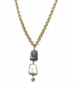Gigi Kaufman Jewelry Gifts By Recipient Dendrite Opal Necklace With Gold Cable Chain