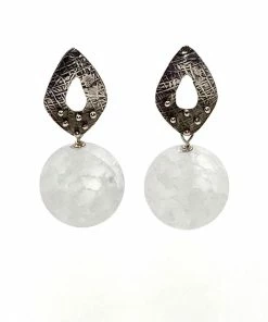 Gigi Kaufman Jewelry Gifts By Recipient Crystal Rounds With Oxidized Silver PostEarrings