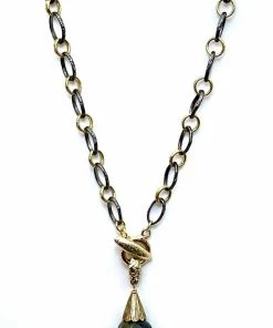 Gigi Kaufman Jewelry Mixed Metal Necklace With Labradorite Charm