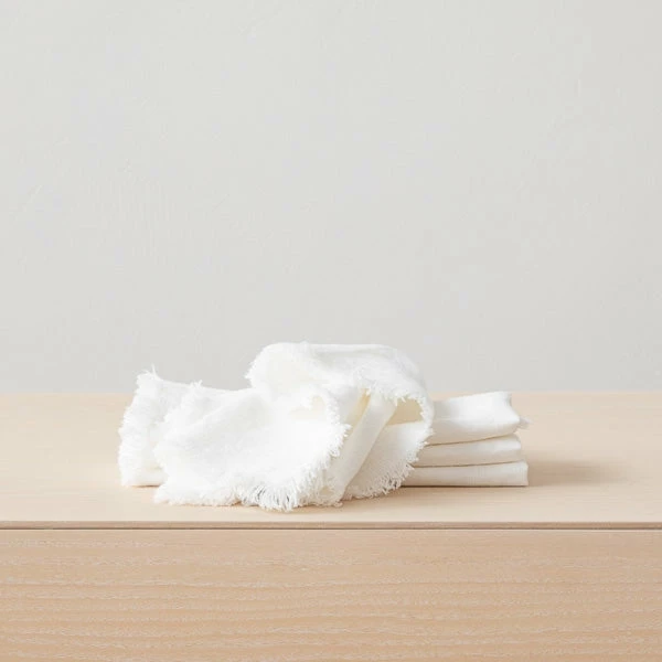 Linen Me Optical White Terra Fringe Linen Napkin 1 Linen Me Optical White Terra Fringe Linen Napkin