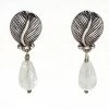 Gigi Kaufman Jewelry Moonstone Tear Drop And Sterling Silver Leaf Earrings