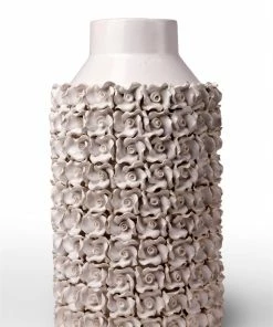 BIDKhome Gifts By Occasion VASE CERAMIC FLORAL - White