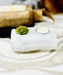 Rock Paradise Selenite Log Candle Holder Gifts By Occasion