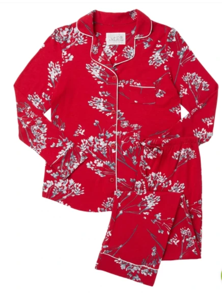 The Cat's Pajamas Willow Cerise Pima Knit Pajama (Available In 5 Sizes) 1 The Cat's Pajamas Willow Cerise Pima Knit Pajama (Available In 5 Sizes)