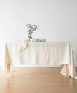 Linen Me Dining Tablecloth Cream Linen Lara 5 Linen Me Dining Tablecloth Cream Linen Lara