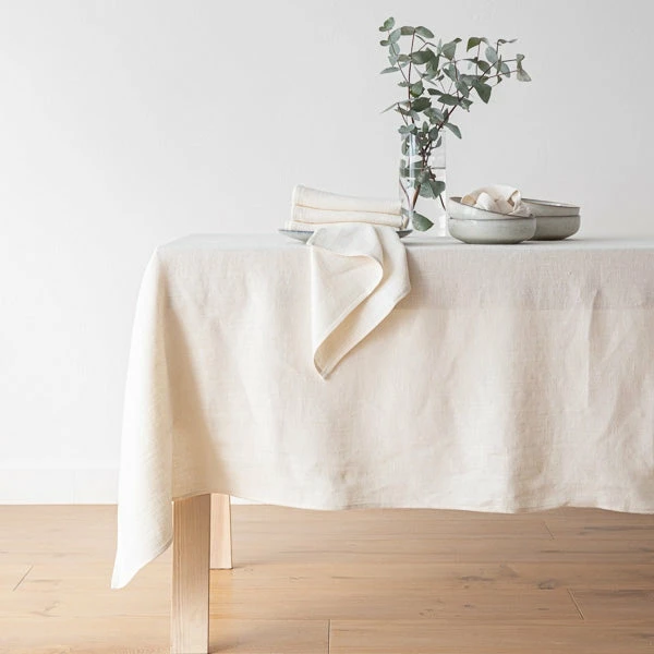 Linen Me Dining Tablecloth Cream Linen Lara 2 Linen Me Dining Tablecloth Cream Linen Lara