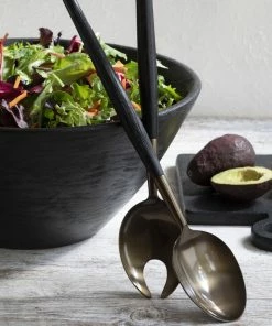 Be Home Gifts By Occasion Salad Servers Black Mango & Antique Brass
