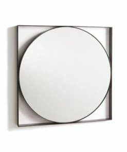 Go Home Ltd Square Black Iron Mirror Decorative