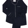 The Cat's Pajamas Classic Midnight Pima Knit Pajama