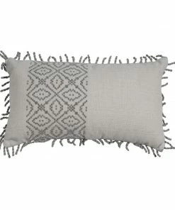 GABBY HOME TRIBAL STRIPE PEWTER PILLOW