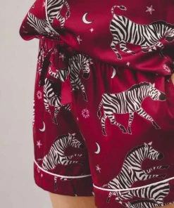 Averie Sleep For Her Isabis Two-Piece Short Pajama Set (Deep Berry)