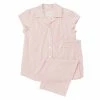 The Cat's Pajamas Red Simple Stripe Luxe Pima Cotton Capri Pajama Gifts By Occasion