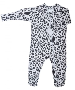 Jennifer Anne Style Leopard Gray Organic Zip Footie Gifts By Occasion