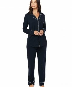 The Cat's Pajamas Classic Midnight Pima Knit Pajama
