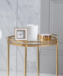 Addison Ross Gifts By Occasion Box Trinket White & Gold ( Round)