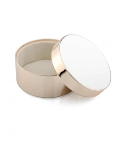 Addison Ross Gifts By Occasion Box Trinket White & Gold ( Round)