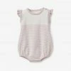 Elegant Baby Baby Romper Blush Mini Stripe Cotton Knit Bubble