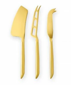 Viski Gifts By Occasion Gold Cheese Knives Set