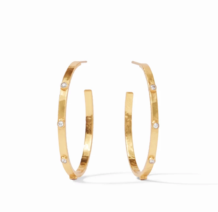 Julie Vos Crescent Stone Hoop (Available In 4 Variants) 4 Julie Vos Crescent Stone Hoop (Available In 4 Variants)