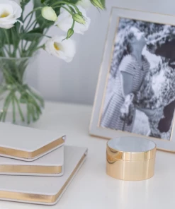 Addison Ross Box Trinket Chiffon & Gold (Round) 5 Addison Ross Box Trinket Chiffon & Gold (Round)