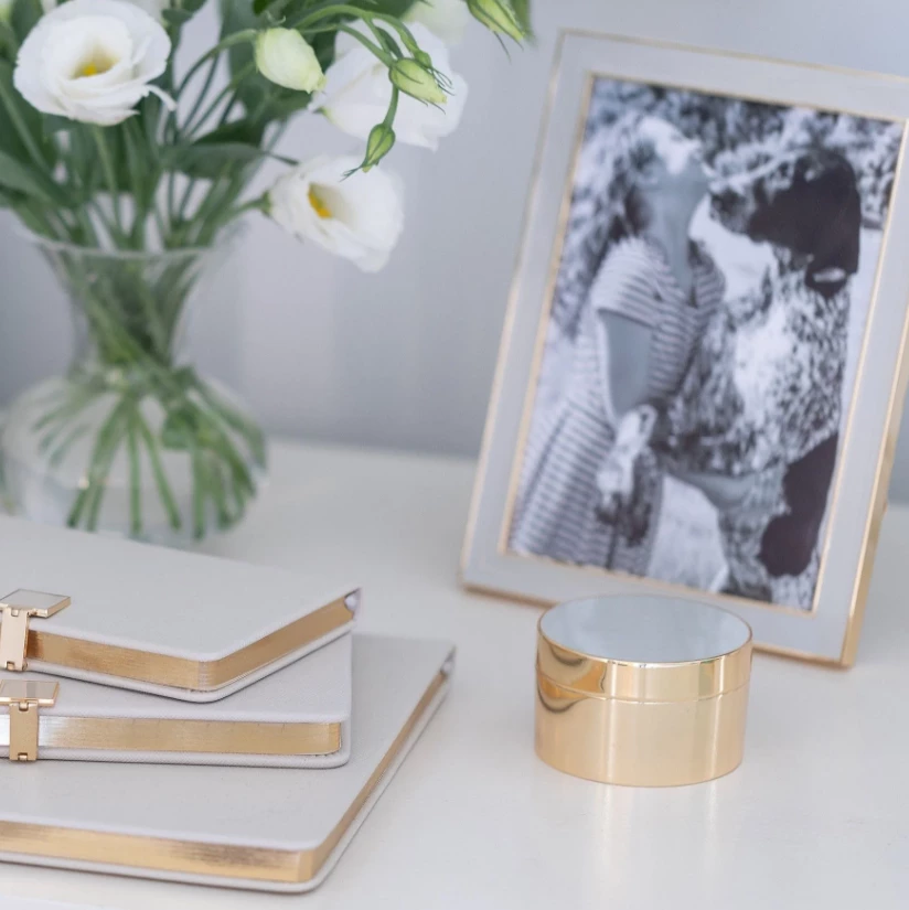 Addison Ross Box Trinket Chiffon & Gold (Round) 3 Addison Ross Box Trinket Chiffon & Gold (Round)