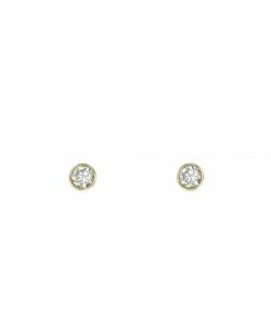 Vintage La Rose Gifts By Recipient 14k Gold Diamond Bezel Studs