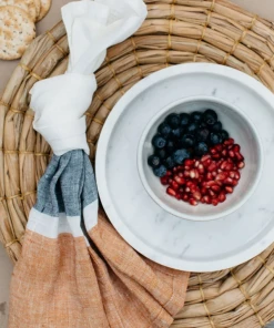 Caravan Home Napkins Bold Stripe Linen Rust