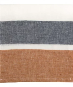 Caravan Home Napkins Bold Stripe Linen Rust