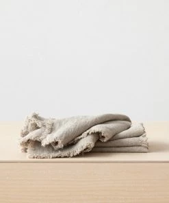 Linen Me Napkin Natural Linen Terra Fringe Dining