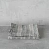 Linen Me Dining Tea Towels Black Multi Striped Linen