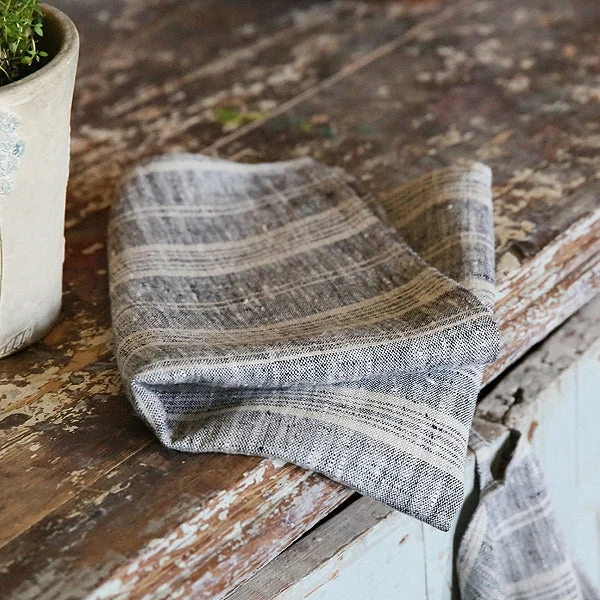 Linen Me Dining Tea Towels Black Multi Striped Linen 4 Linen Me Dining Tea Towels Black Multi Striped Linen