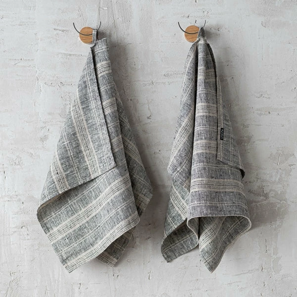 Linen Me Dining Tea Towels Black Multi Striped Linen 5 Linen Me Dining Tea Towels Black Multi Striped Linen