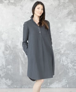 Linen Me Gifts By Recipient Dress Linen Charcoal Camilla