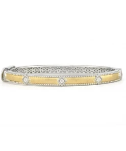 Wedding Jude Frances Mixed Metal Lisse Simple Kite Shape Bangle