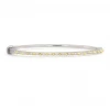 Jude Frances Mixed Metal Narrow Gold Pyramid Pave Bangle
