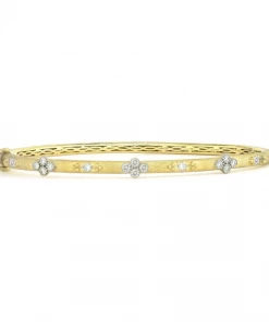 Jude Frances Provence Alternating Quad Beaded Trio Brushed Bangle