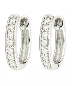 Gifts By Occasion Jude Frances Diamond Huggie Hoop Earrings (White Gold)