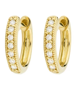 Jude Frances Diamond Huggie Hoop Earrings (Yellow Gold) Gifts By Occasion
