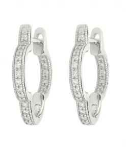 Jude Frances Delicate Small Clover Hoop Earrings