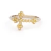 Jude Frances Mixed Metal Woven Rope Cross Ring With White Diamonds