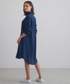 Linen Me Dress Linen Indigo Camilla