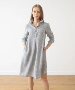 Linen Me Gifts By Recipient Dress Linen Graphite Melange Camilla