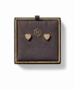 Julie Vos Heart Pavé Stud