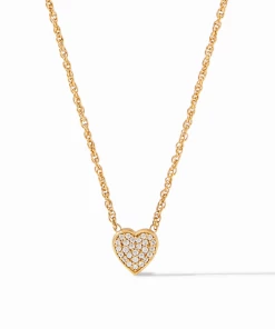 Gifts By Recipient Julie Vos Heart Pavé Demi Delicate Necklace