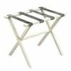 Gate House Furniture Luggage Rack-Ivory Frame With Grey Brindle Straps