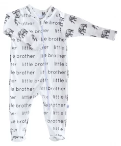 Jennifer Anne Style Gifts By Occasion Little Brother Elephants Organic Zip Footie