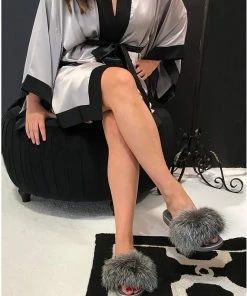 Branche Beauty Sleep BRANCHE KIKI SLIDE SLIPPERS - NATURAL SILVER