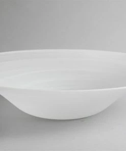 BIDKhome DECORATIVE BOWL SWIRL MATTE FINISH - ALABASTER WHITE