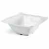 Q Home Large White Square Ruffled Edge Melamine Serving Bowl