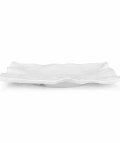 Q Home Large White Rectangular Ruffled Edge Melamine Platter Gifts By Occasion